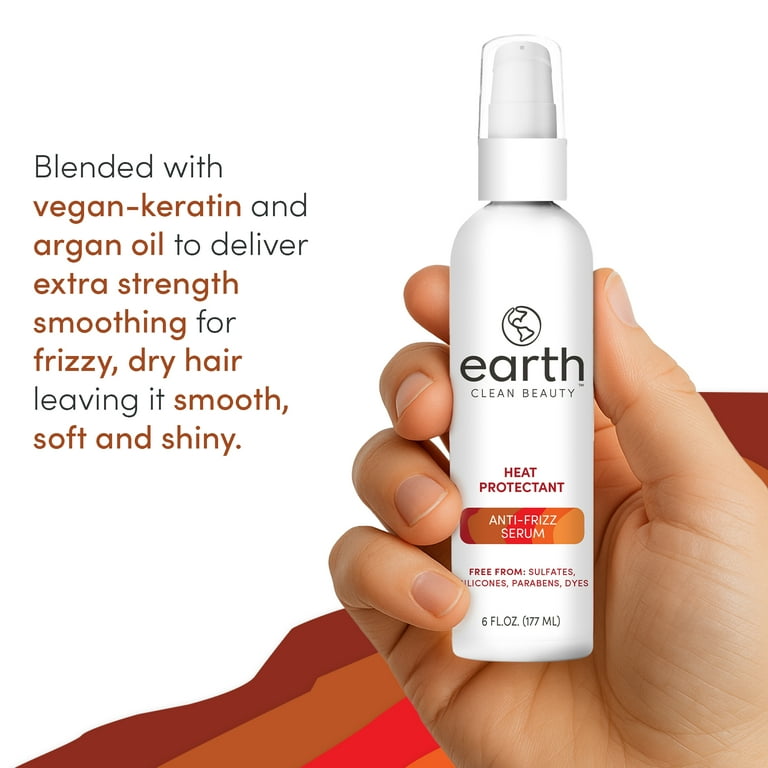 Earth Anti-Frizz Styling Serum with Heat Protectant 6 fl oz, Vegan