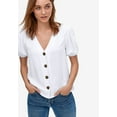 thumbnail image 3 of Ellos Women's Contrast Button-Front Blouse Shirt, 3 of 5