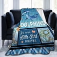 thumbnail image 3 of Just A Girl Who Loves Dolphins Blanket Dolphin Decor Throw Blanket Gifts for Girls Boys Super Warm Soft Plush Lightweight Fleece Flannel Blanket Winter Bedding Blanket for Kids Adults Women 60"X50", 3 of 6
