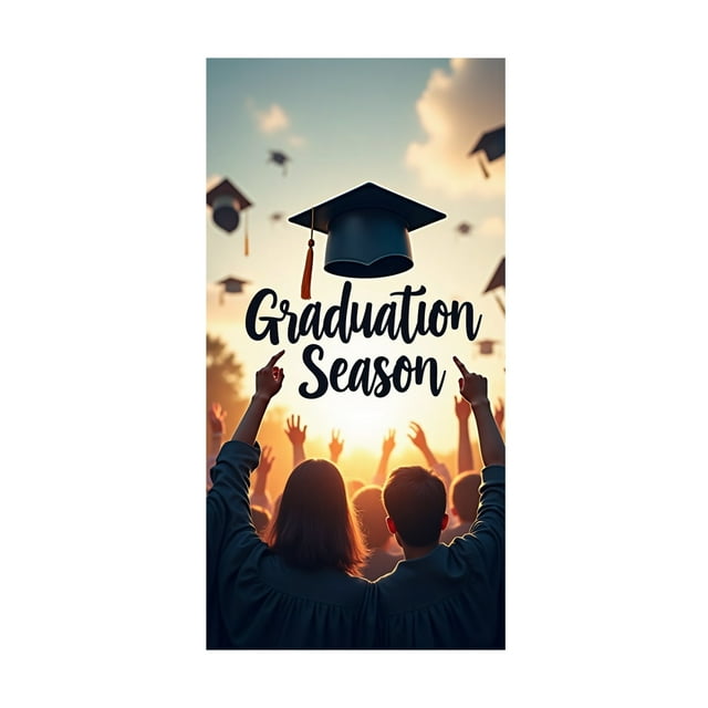 Binwennn Drapeaux sur une Haute Fille Bébé Couplets Chinois Rideaux de Graduation Vierges Exquis Dites Adieu à la Vie de Campus et Commence à Vous Envoyer des Bénédictions et du Bonheur!