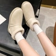 thumbnail image 5 of Lovzfmll Winter Boots for Women, Plus Size Snow Boots Faux Fur Lined Suede, Slip Resistant Flat Heel Round Toe Booties Warm Casual Beige Boots, 5 of 9