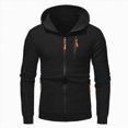 thumbnail image 4 of NOLDARES Kids Zip Up Hoodie School Uniform Boys Girls Zipper Sweatshirt Oversized Y2K Fall Hooded Jackets Preppy Clothes(M115-Black), 4 of 5