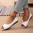 thumbnail image 5 of Women's Peep Toe Ballet Flats with Bow, Slip-On Casual Shoes, 5 of 9