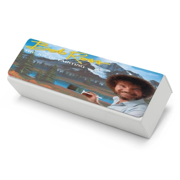 Bob Ross: La Alegría de Pintar Estuche Rígido para Gafas de Cuero PU Protector con Forro de Felpa Premium Suave para Hombres y Mujeres