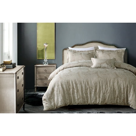 Luxury Hotel Collection Bedding Comforter Full Queen Paisley Luxury Hotel Collection Bedding Comforter Full Queen Paisley Luxe 4 Piece Royal Taupe Sets