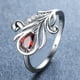 thumbnail image 4 of Peacock Tail Ring Inlaid Teardrop Cut Rainbow Zircon Elegant Promise Finger Ring, 4 of 5