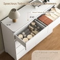 thumbnail image 6 of White 8-Drawer Dresser for Bedroom, 47.2" Wide High Gloss Lacquer Chest of Drawers, Modern Handleless Storage Cabinet with Deep Drawers, Modern Dresser for TV Stand, Living Room Office, Hallway, 6 of 8