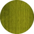 thumbnail image 1 of Ahgly Company Indoor Round Abstract Yellow Contemporary Area Rugs, 3' Round, 1 of 4