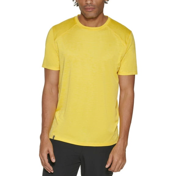 Bass Outdoor Men’s Boundary Trek Moisture-Wicking Stretch Performance Base Layer T-Shirt, Yellow, Medium