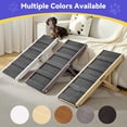 thumbnail image 2 of 2025 Upgraded Dog Ramp for Couch, Foldable Small Dog Ramp for Low Bed, 4 Adjustable Height from 13'' to 21", Portable Stable Pet Step with Non-Slip Pad, Pet Ramps Use for Couch Stairs, Grey Purple, 2 of 14