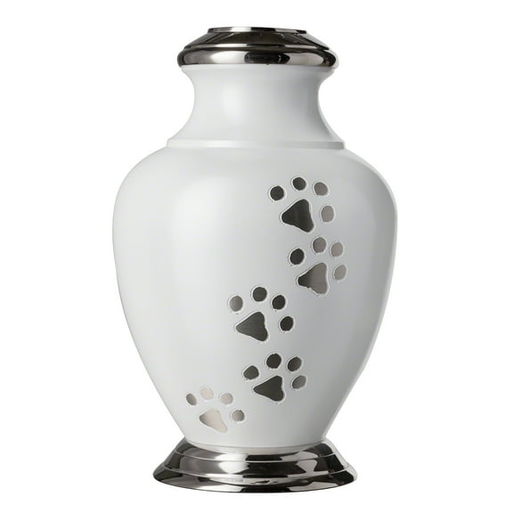 Kennedy Paws Series - Large, Cloud White with Vertical Pewter Paws