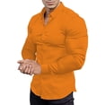 thumbnail image 3 of Men’s Long Sleeve Button Shirt Muscle Fit Sport Slim Fit Casual Dress Top, 3 of 7