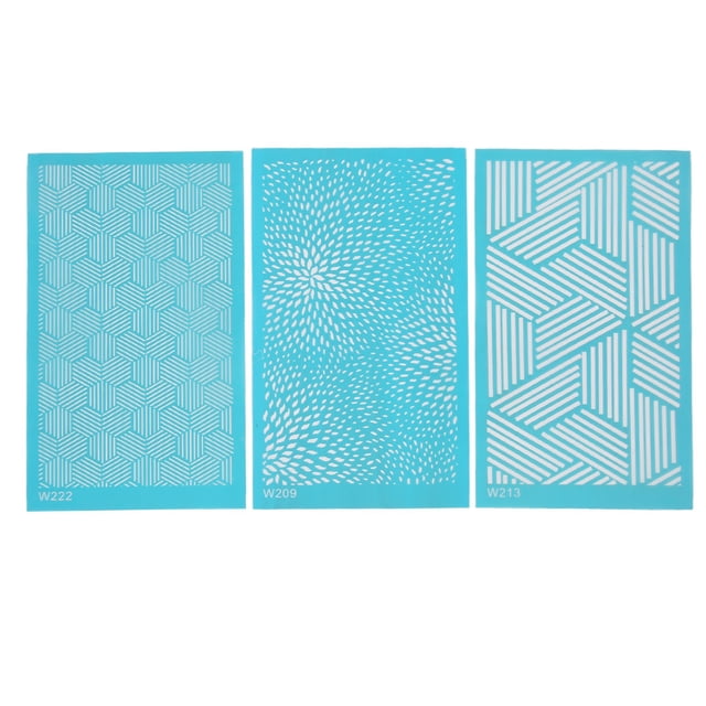 3 plantillas de serigrafía para arcilla polimérica, reutilizables, para manualidades, tarjetas de papel, camisetas, lienzos y gafas (209, 213 y 222)