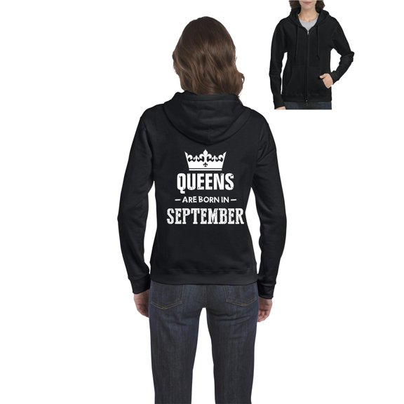 Artix - Women's Sweatshirt Full-Zip Pullover - Birthday Gift Queens Are Born in September