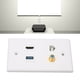 thumbnail image 5 of Placa de pared de 4 puertos Interfaz multimedia HD Tipo F USB3.0 Cat6 Placa frontal de cableado doméstico para proyector HDTV Computadora, 5 of 12