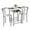 White Silver, variant on HYYOP3-Piece Wooden Round Table & Chair Set, Space Saving Kitchen Breakfast Nook Wood Grain Tabletop with Metal Frame and Built-in Wine Rack for Kitchen, Dining Room (White/Silver)