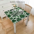 thumbnail image 2 of HAOXIT Waterproof Tablecloth St Patricks Day Table Cloth, Washable Decorative Table Cover for Outdoor Picnic Kitchen Dining Rectangle Tablecloths Rustic Lucky Green Burlap White, 2 of 7