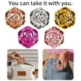 thumbnail image 4 of Electroplating Rose Double-sided Mirror Portable Travel Mini Foldable Makeup Mirror Women Vintage Pocket-sized Handheld Vanity Mirror, 4 of 8
