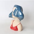 thumbnail image 3 of Florero con Cara de Niña Florero con Cabeza de Cerámica Escultura Decorativa Moderna Maceta para el Hogar Sala de Estar Oficina Estante de Libros Decoración ANGGREK Otros, 3 of 8