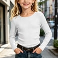 thumbnail image 7 of Bixock Toddler Girls Long Sleeve Shirts,Kids Crewneck Pullover Tops Solid Color Ribbed Knit Layering Top Girls Shirt for Everyday Casual Out Girls Clothings, 7 of 7