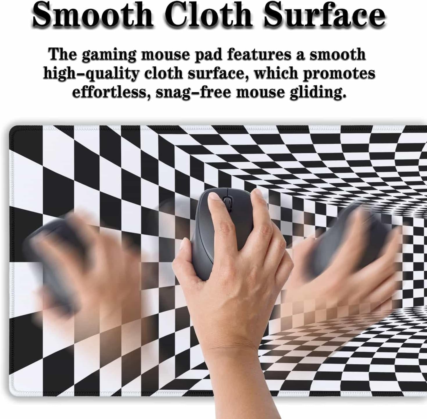 Desk Mouse Pad Black and White Pad for Table, XXL Mouse Pads Gaming Pad, Gaming Keyboard and Mouse Pad Waterproof Non-Slip Rubber Base, 35.4 X 15.7 inch for Work/Game/Office/Home Checkered