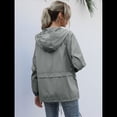 thumbnail image 4 of Impermeables para Mujer, Impermeables, Resistentes Al Viento, Ajustables, con Capucha y Bolsillos. Gris M, 4 of 9