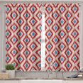 thumbnail image 2 of Ambesonne Ikat Valance & Curtain, Traditional Diamond Line, 55"x45", Red Blue Beige, 2 of 6