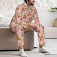 thumbnail image 7 of Sikiie Strawberry Floral Mens Pajama Set, Soft Warm Long Sleeve Sleepwear, Cozy Button-Down Pjs for Men-Small, 7 of 7