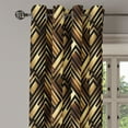 thumbnail image 3 of Ambesonne Contemporary Grommet Curtain, Abstract Lines Stripes, 50"x63", Mustard Chocolate Brown, 3 of 5