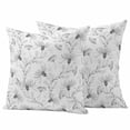thumbnail image 2 of Pack of 2 Outdoor Pillow Covers 16x16 Inch Waterproof Gray Flowers Throw Pillow Covers,Decorative Couch Pillow Shams Protectors Abstract Floral Plants Pastoral Rustic Patio Pillowcases Cushion Covers, 2 of 8