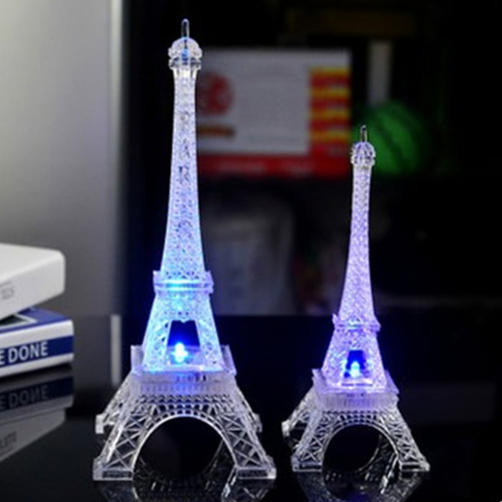 3D LED Desk Table Lamp Romantic Eiffel Tower Bedroom Night light Color Changing 