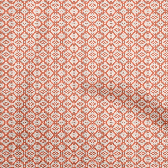 oneOone Polyester Spandex Orange Fabric Geometric Quilting Supplies Print Sewing Fabric By The Yard 56 Inch Wide