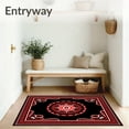 thumbnail image 3 of ODIKA 3'x5' Machine Washable Non-Slip Area Rug, Medallion Artistry With Flourishing Floral Motifs And Ornate Borders High Traffic Rug with Pad, Black, 545647, 3 of 8