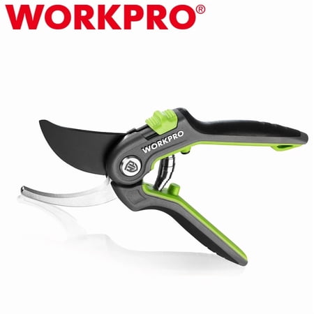 Workpro Bypass Pruning Shears 8" Stainless Steel Gardening Hand Pruner Sk5 Blade