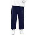 thumbnail image 2 of Eltusu Boys Sweatpants, Outdoor Loose Fit Casual Elastic Waist Jogger Pants Navy Size 4-5 T, 2 of 6