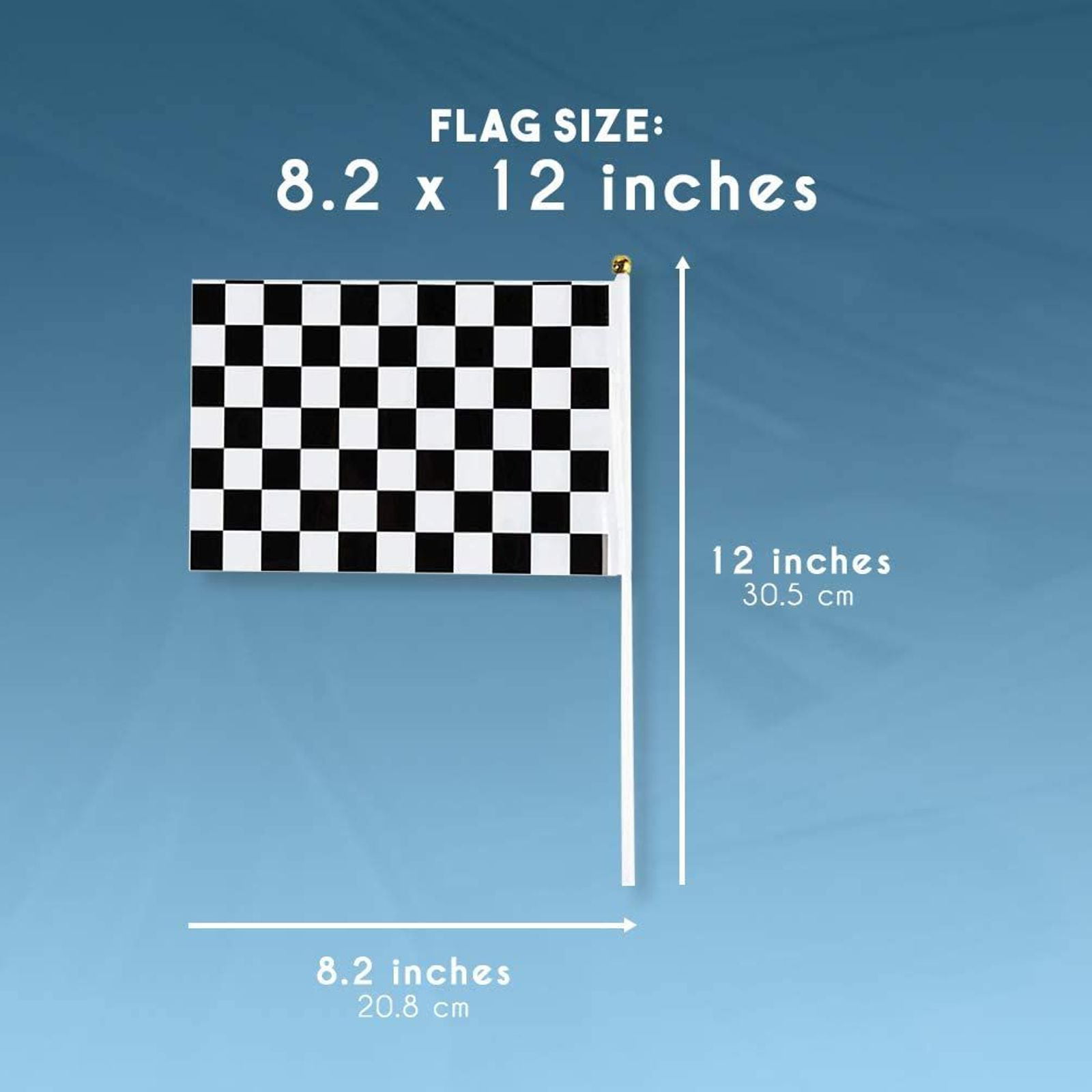  2 Pcs 8×12 inch Checkered Flag, Black and White