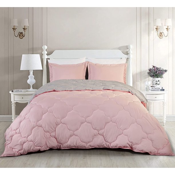 Chezmoi Collection Pink Quatrefoil Hypoallergenic Down Alternative