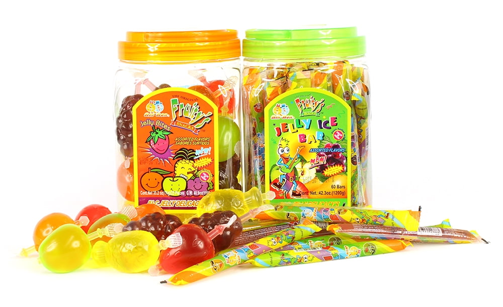 Dindo Fruity's Snacks Juc Jelly and Jelly Ice bars Bundle Jars tik tok