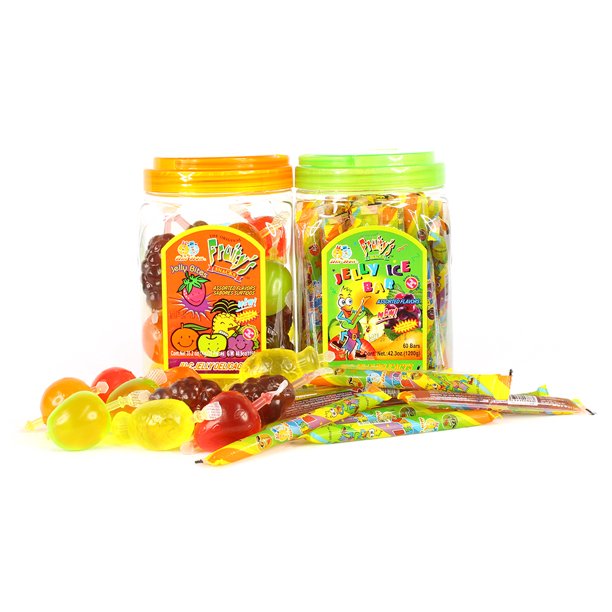 Dindo Fruity's Snacks Juc Jelly and Jelly Ice bars Bundle Jars tik tok