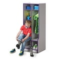thumbnail image 2 of 2 Section Coat Locker with Step - Purple, 2 of 6