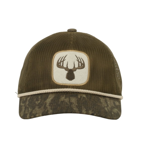 Mossy Oak® New Bottomland Camo Trucker Hat – Unstructured, Felt Patch, Snapback, One Size
