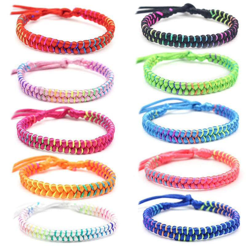 10PCS Women woven bracelet Beaded Bracelet Handmade Tassel Cuff Bracelet Jewelry 