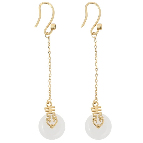 1 par de pendientes de jade para mujer, joyería de jade, pendientes colgantes de jade