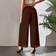 thumbnail image 4 of ClodeEU Women Elastic Waist Chiffon Cropped Pants,Summer Solid Casual Loose Pant ,Women's Plus XL, 4 of 5