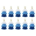 thumbnail image 1 of 10Pcs Mini Borlas Tri-Capa de 1.6" Charm de Bolsa Bohemio Llaveros para Proyectos de DIY (Blanco/Azul/Azul oscuro), 1 of 7