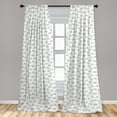 thumbnail image 4 of Ambesonne Nautical Curtains, Repeating Waves Marine Art, Pair of 28"x84", Dark Indigo White, 4 of 4