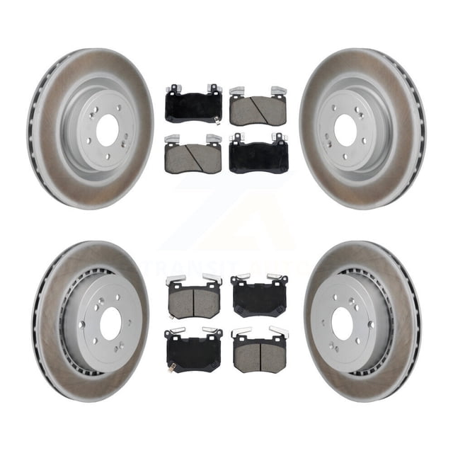 Transit Auto Front Rear Coated Disc Brake Rotors and Ceramic Pads Kit for Car Kia Stinger Genesis G70 KGC-102722