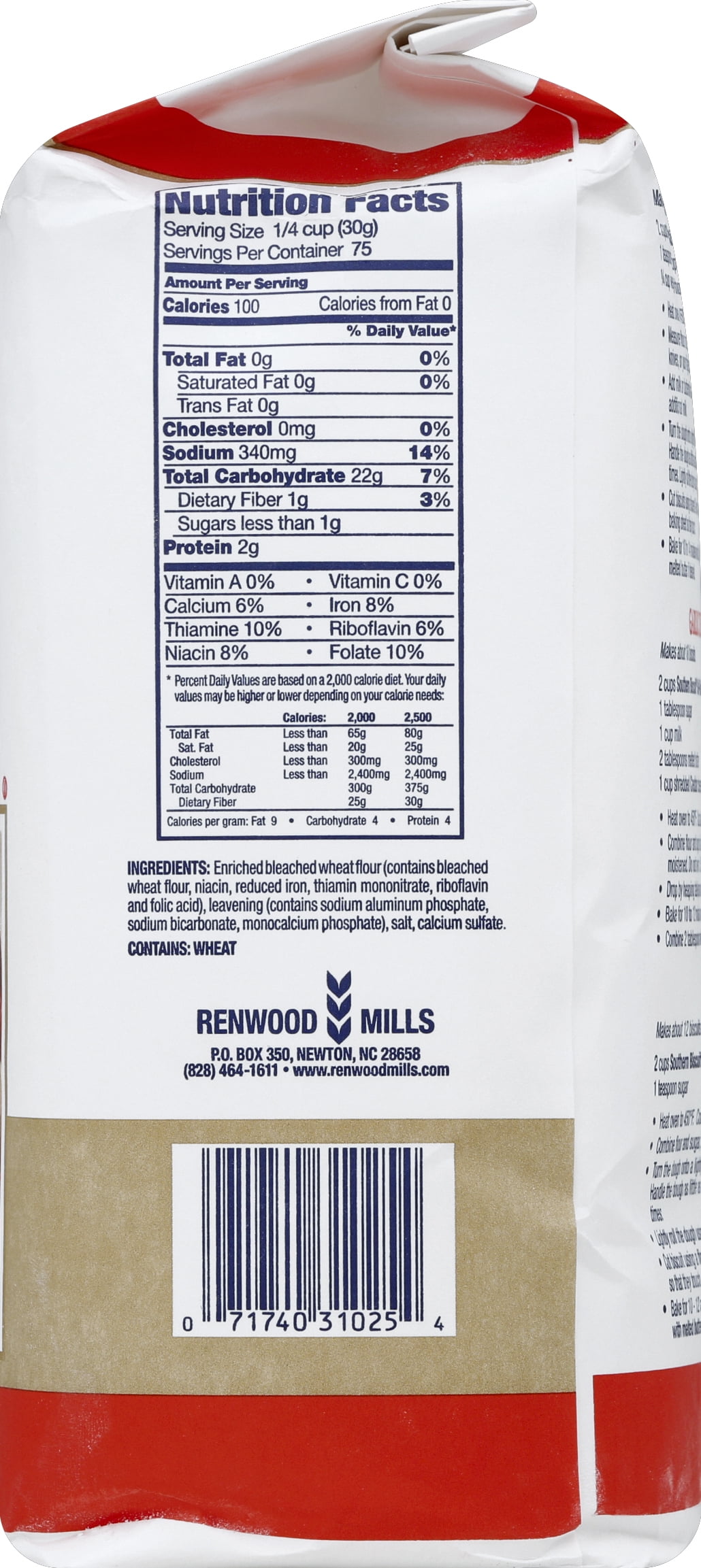 Southern Biscuit Self-Rising Flour, 100% Soft Wheat, 80 oz Bag