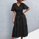 thumbnail image 1 of Vestido largo de verano para mujer, vestido cruzado informal con cuello en V para mujer, vestido cruzado con cuello en V, vestido largo con cuello en V de alta capacidad, 1 of 6