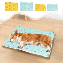 Nsxcdh Double Sided Pet Mat,Dog Cat Sleeping Blanket,Warm Quilt,Winter,Soft Cotton,Machine Washable,Yellow Blue